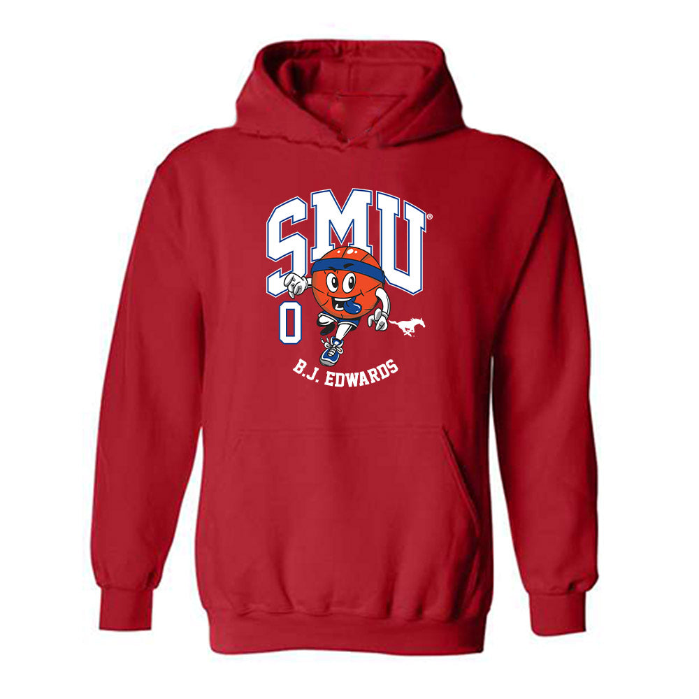 SMU - NCAA Men's Basketball : B.J. Edwards - Fashion Shersey Hooded Sweatshirt-0