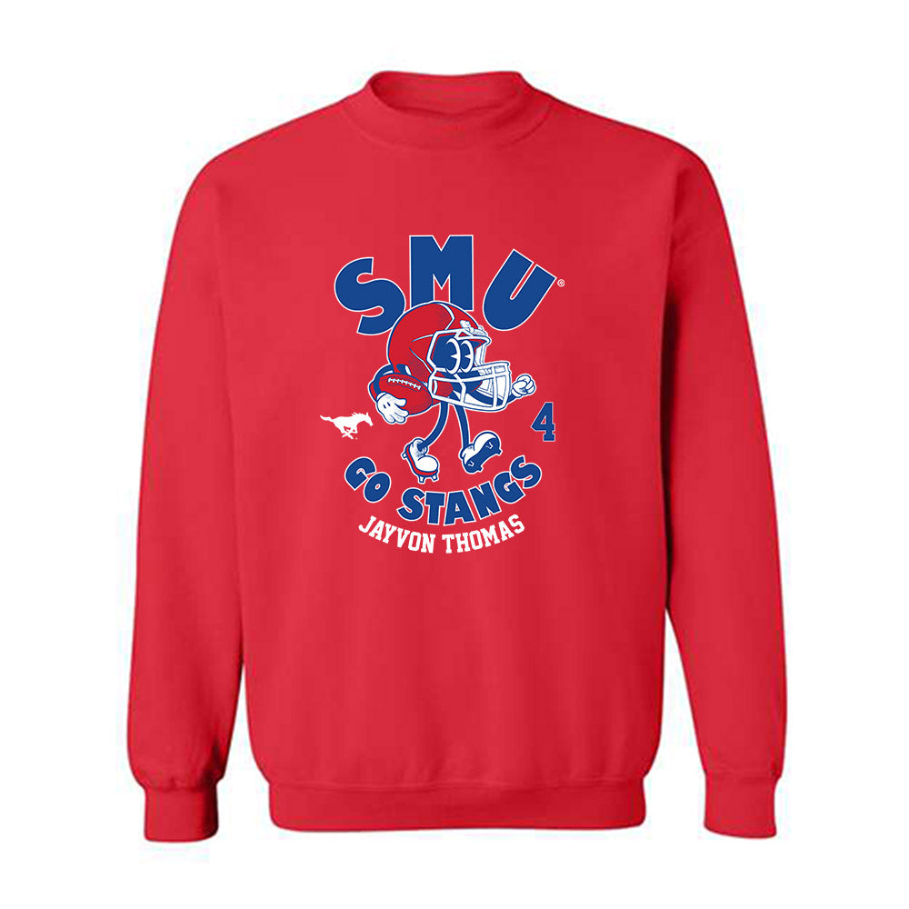 SMU - NCAA Football : Jayvon Thomas - Crewneck Sweatshirt-0