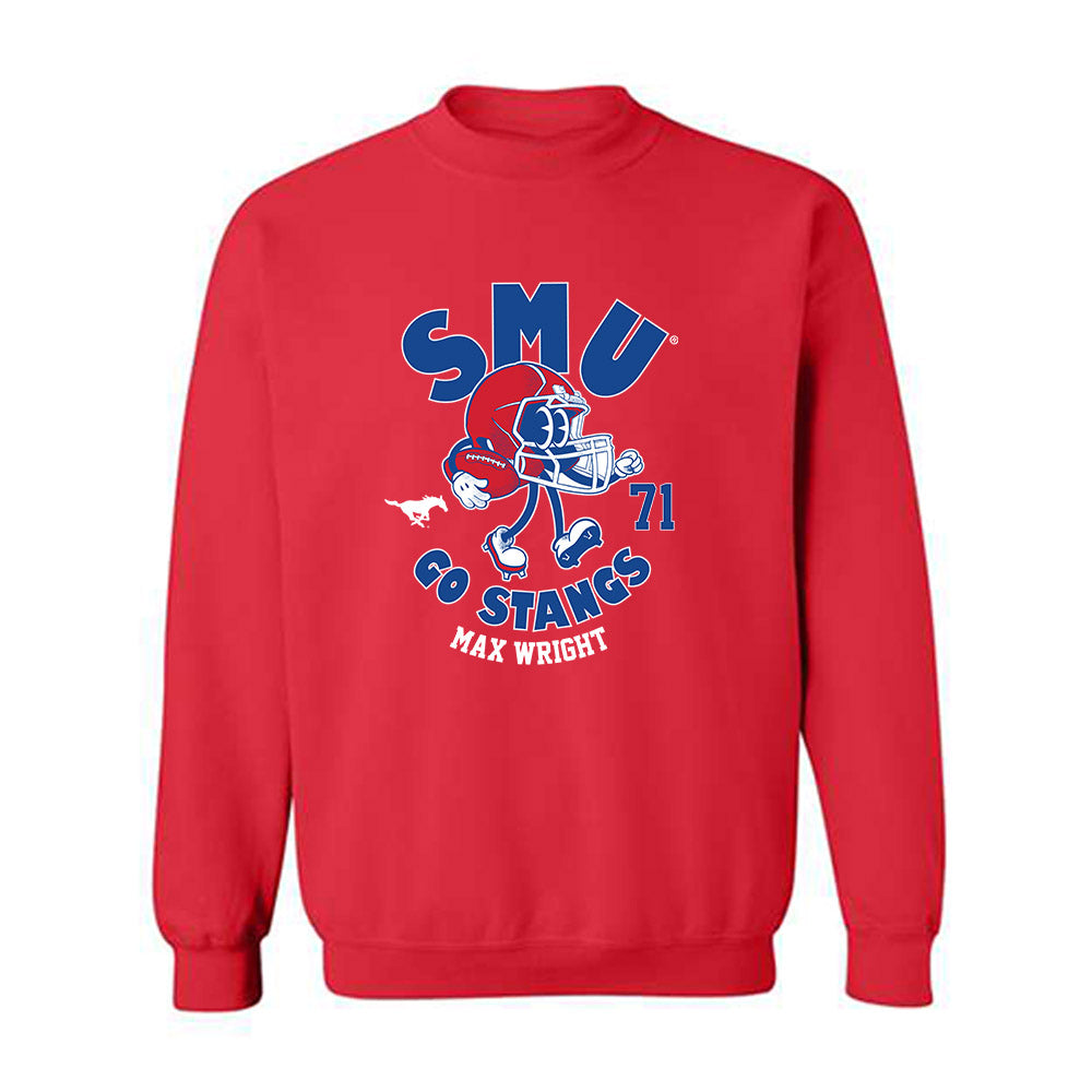 SMU - NCAA Football : Max Wright - Crewneck Sweatshirt-0