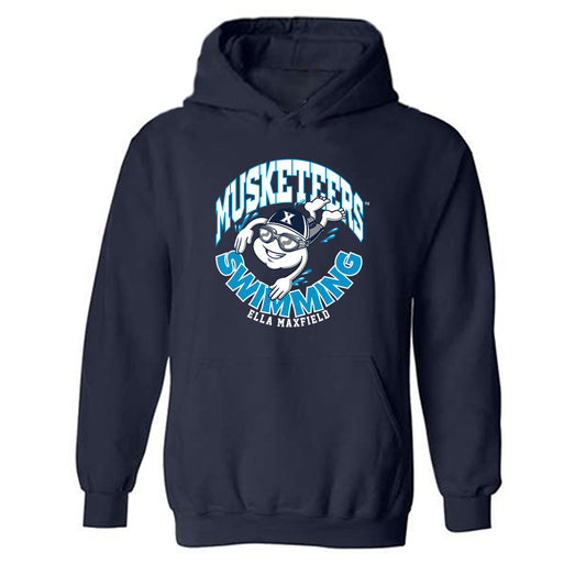 Xavier - NCAA Women's Swimming & Diving : Ella Maxfield - Fashion Shersey Hooded Sweatshirt-0