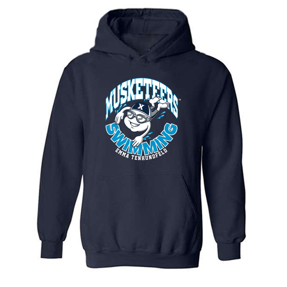 Xavier - NCAA Women's Swimming & Diving : Emma Tenhundfeld - Fashion Shersey Hooded Sweatshirt-0