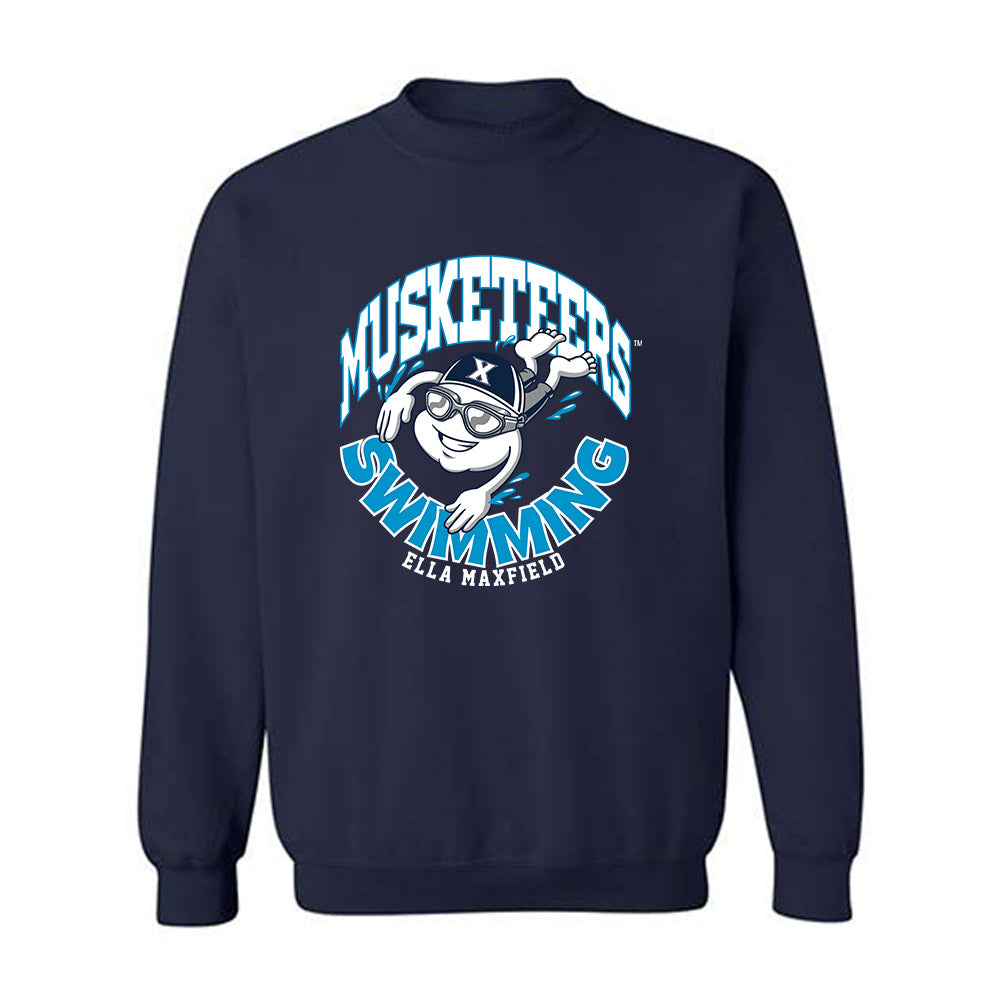 Xavier - NCAA Women's Swimming & Diving : Ella Maxfield - Fashion Shersey Crewneck Sweatshirt-0