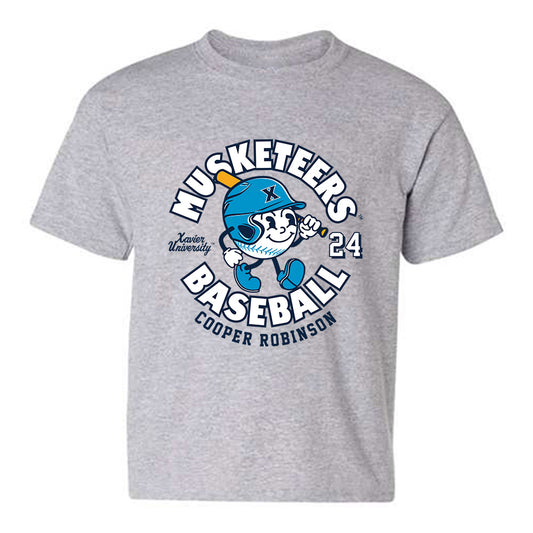 Xavier - NCAA Baseball : Cooper Robinson - Fashion Shersey Youth T-Shirt-0