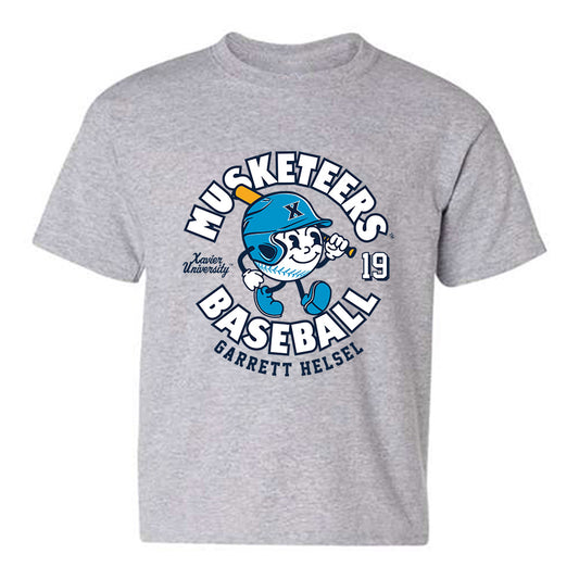 Xavier - NCAA Baseball : Garrett Helsel - Fashion Shersey Youth T-Shirt-0