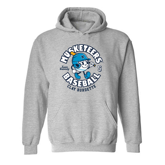 Xavier - NCAA Baseball : Clay Burdette - Fashion Shersey Hooded Sweatshirt-0