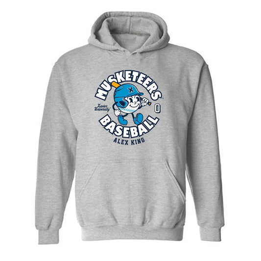 Xavier - NCAA Baseball : Alex King - Fashion Shersey Hooded Sweatshirt-0