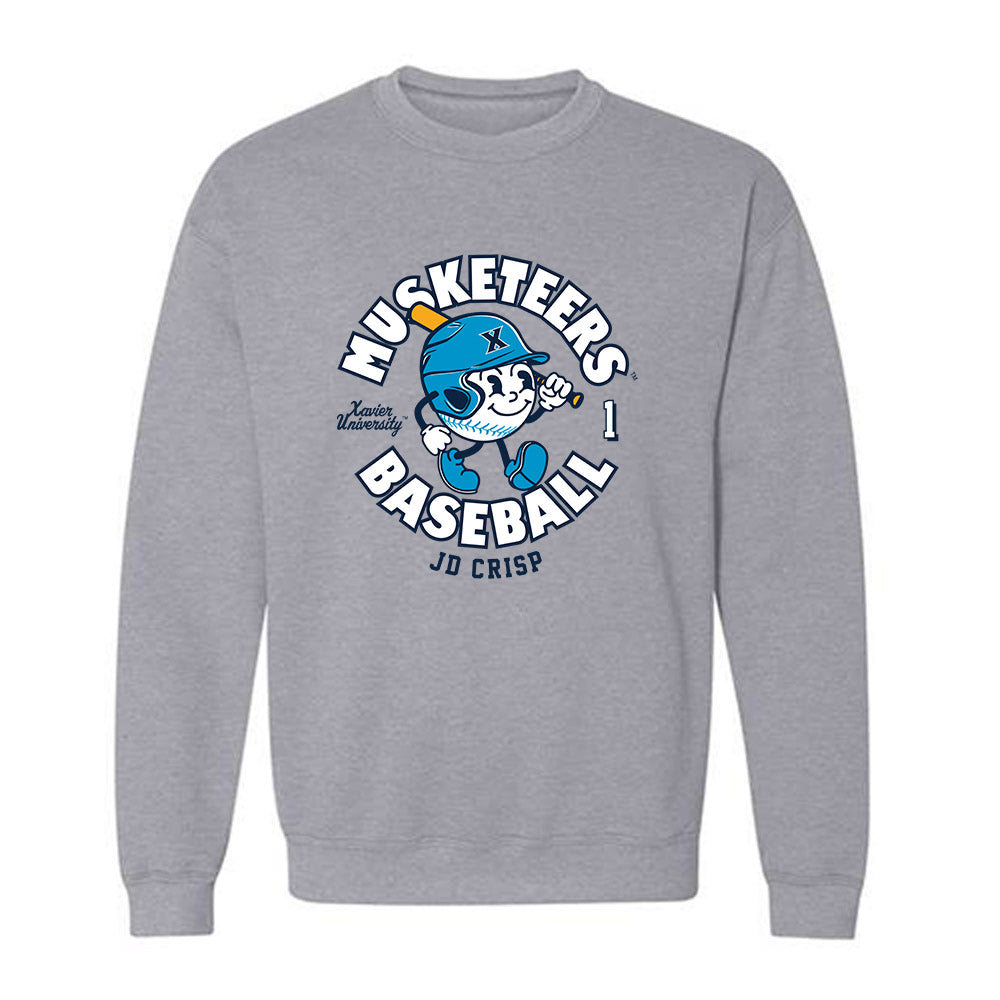 Xavier - NCAA Baseball : JD Crisp - Fashion Shersey Crewneck Sweatshirt-0