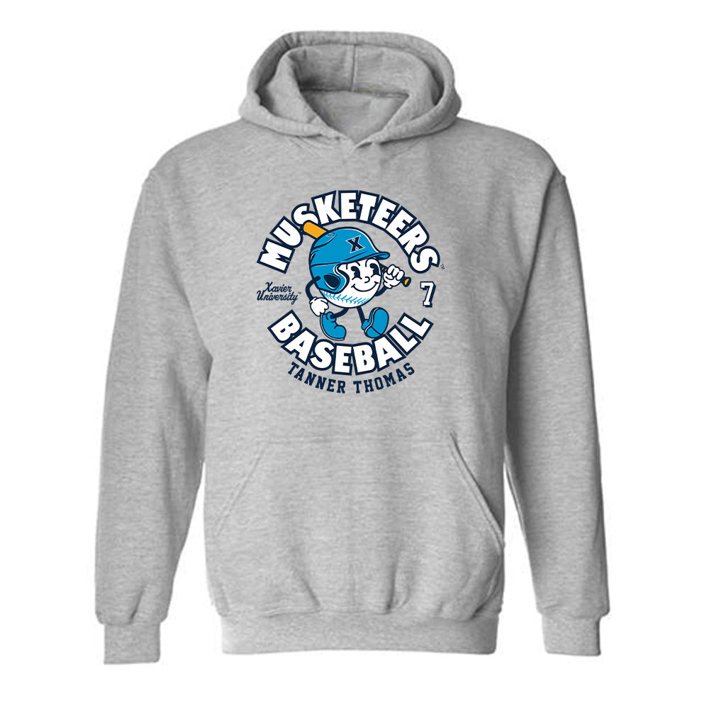 Xavier - NCAA Baseball : Tanner Thomas - Fashion Shersey Hooded Sweatshirt-0