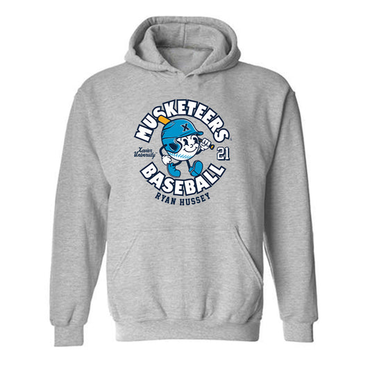 Xavier - NCAA Baseball : Ryan Hussey - Fashion Shersey Hooded Sweatshirt-0