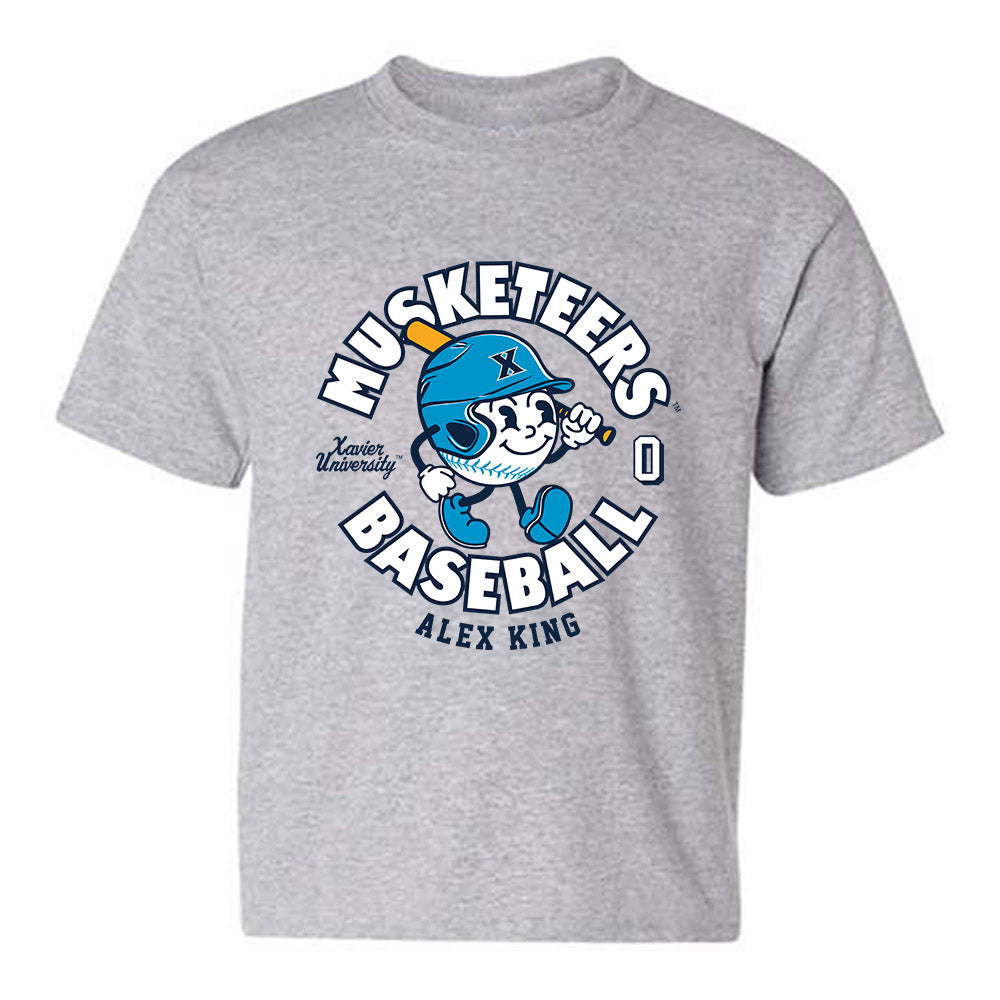 Xavier - NCAA Baseball : Alex King - Fashion Shersey Youth T-Shirt-0