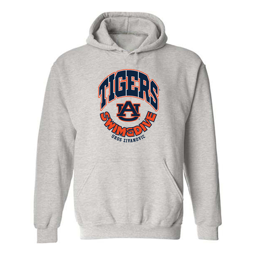 Auburn - NCAA Men's Swimming & Diving : Uros Zivanovic - Fashion Shersey Hooded Sweatshirt-0