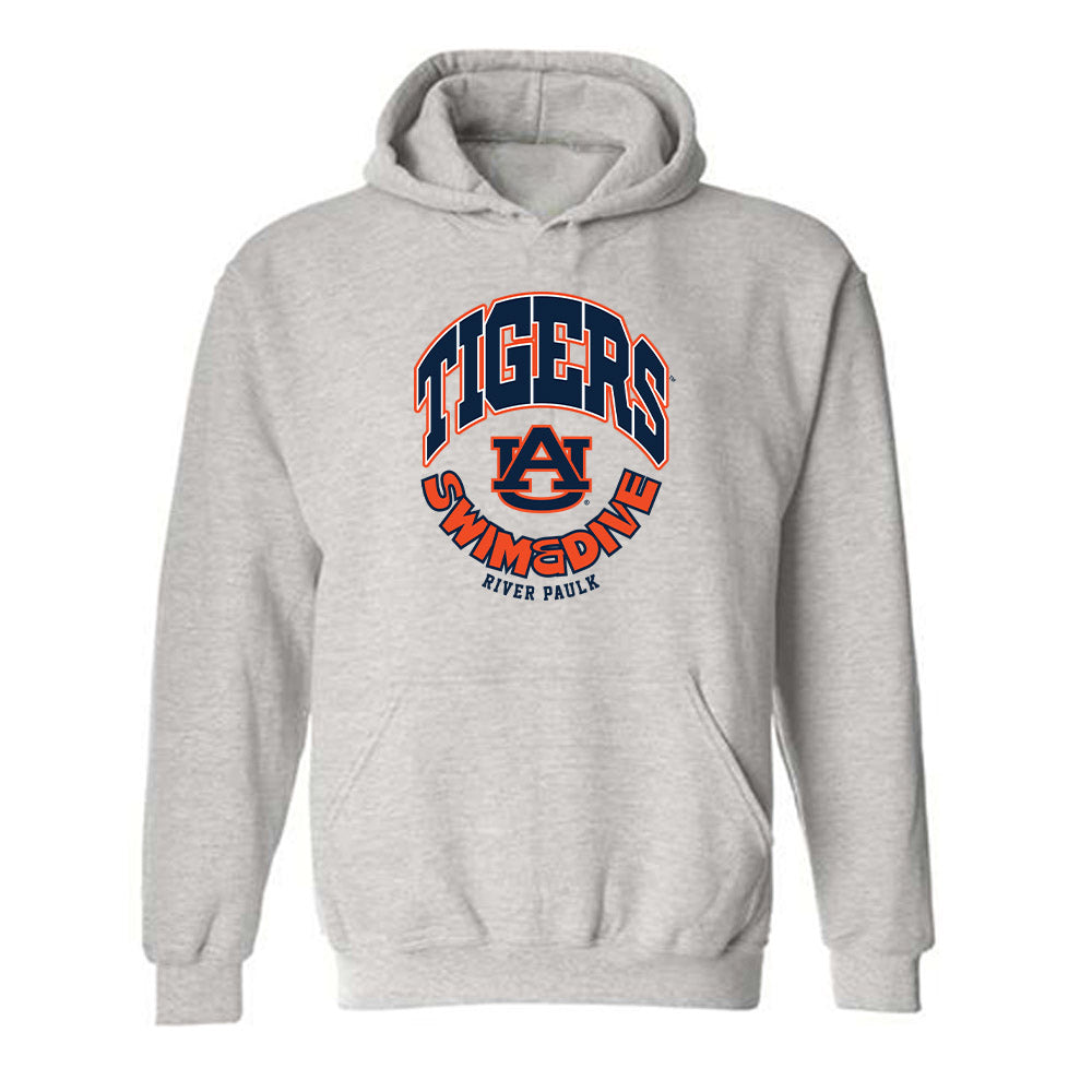 Auburn - NCAA Men's Swimming & Diving : River Paulk - Fashion Shersey Hooded Sweatshirt-0
