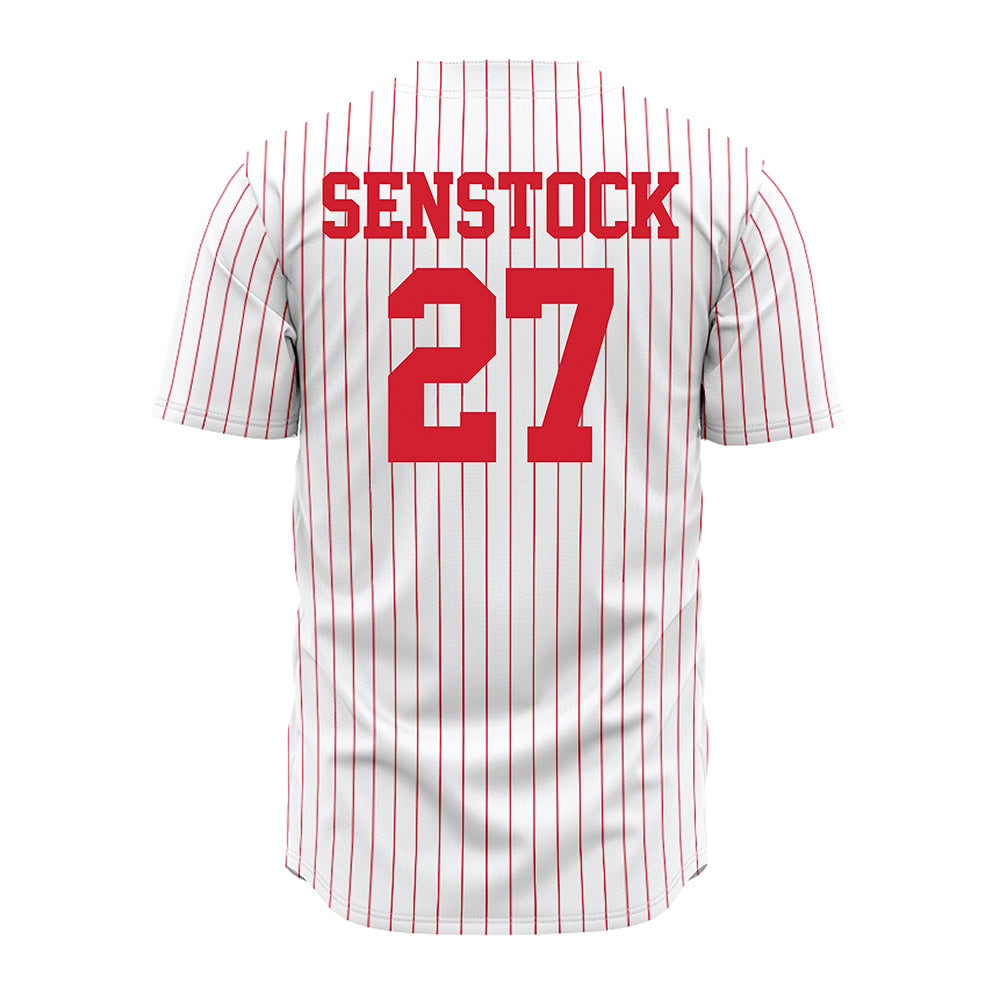 Nebraska - NCAA Baseball : Joey Senstock - Pinstripe Jersey-1
