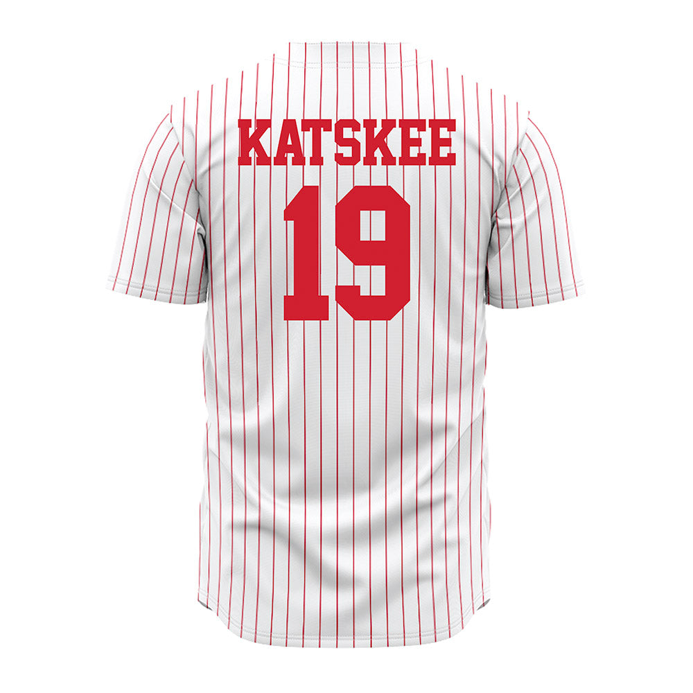 Nebraska - NCAA Baseball : Cooper Katskee - Pinstripe Jersey-1