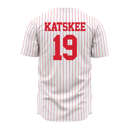 Nebraska - NCAA Baseball : Cooper Katskee - Pinstripe Jersey-1
