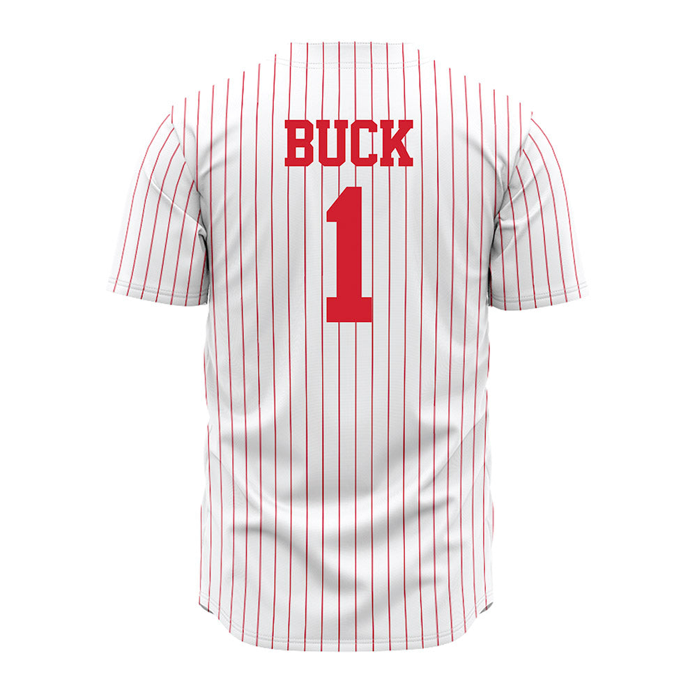 Nebraska - NCAA Baseball : Jett Buck - Pinstripe Jersey-1