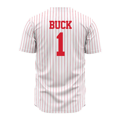 Nebraska - NCAA Baseball : Jett Buck - Pinstripe Jersey-1