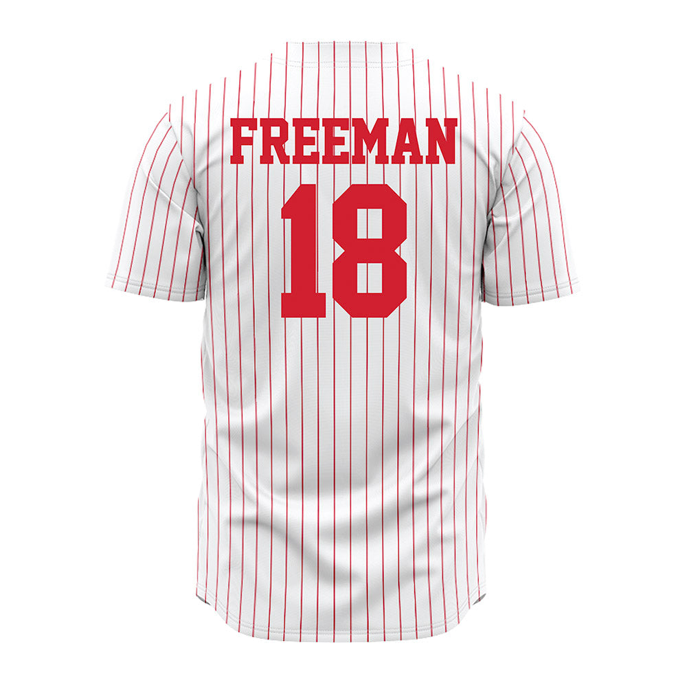 Nebraska - NCAA Baseball : Preston Freeman - Pinstripe Jersey-1