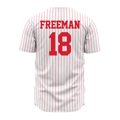 Nebraska - NCAA Baseball : Preston Freeman - Pinstripe Jersey-1