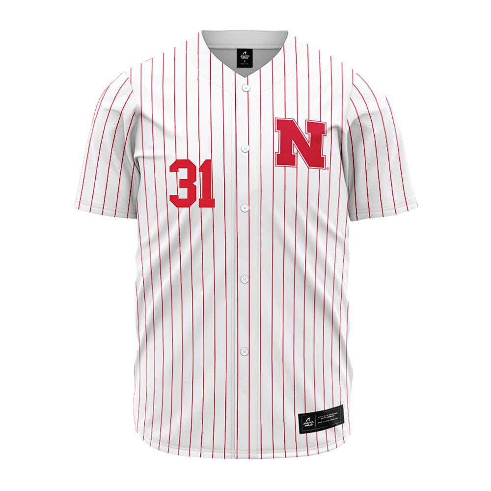 Nebraska - NCAA Baseball : Auden Pankonin - Pinstripe Jersey-0