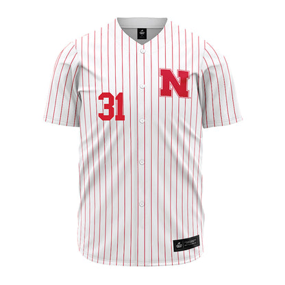 Nebraska - NCAA Baseball : Auden Pankonin - Pinstripe Jersey-0