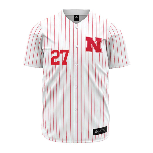 Nebraska - NCAA Baseball : Joey Senstock - Pinstripe Jersey-0
