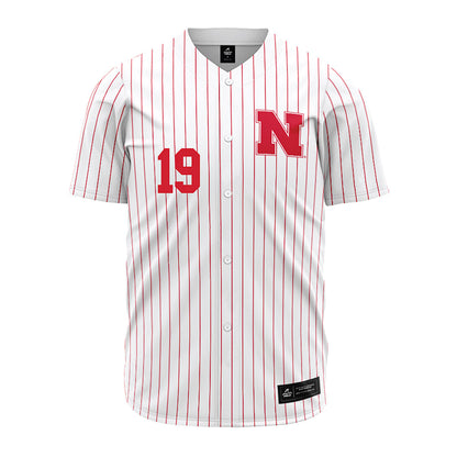Nebraska - NCAA Baseball : Cooper Katskee - Pinstripe Jersey-0