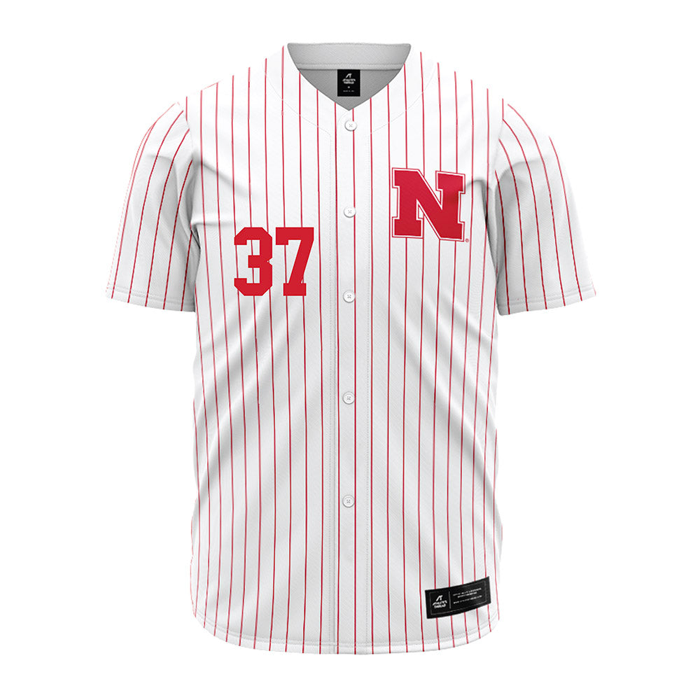 Nebraska - NCAA Baseball : J'Shawn Unger - Pinstripe Jersey-0