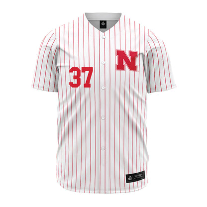 Nebraska - NCAA Baseball : J'Shawn Unger - Pinstripe Jersey-0