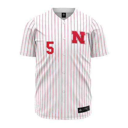 Nebraska - NCAA Baseball : Nico Newhan - Pinstripe Jersey-0