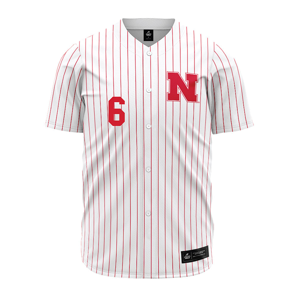 Nebraska - NCAA Baseball : Pryce Bender - Pinstripe Jersey-0