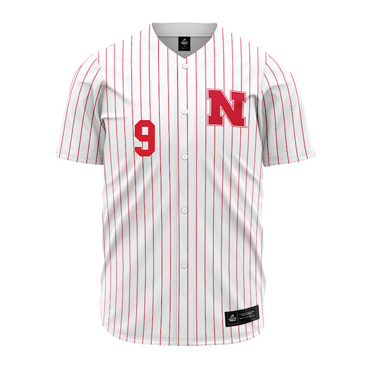 Nebraska - NCAA Baseball : Reese Moore - Pinstripe Jersey-0