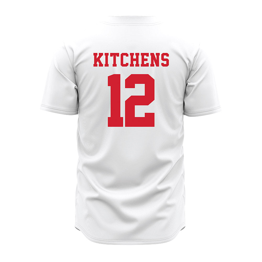 Nebraska - NCAA Baseball : Cole Kitchens - White Jersey-1
