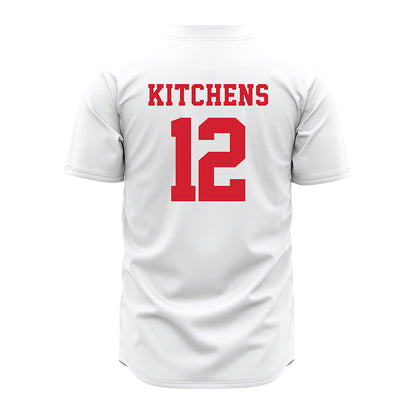 Nebraska - NCAA Baseball : Cole Kitchens - White Jersey-1