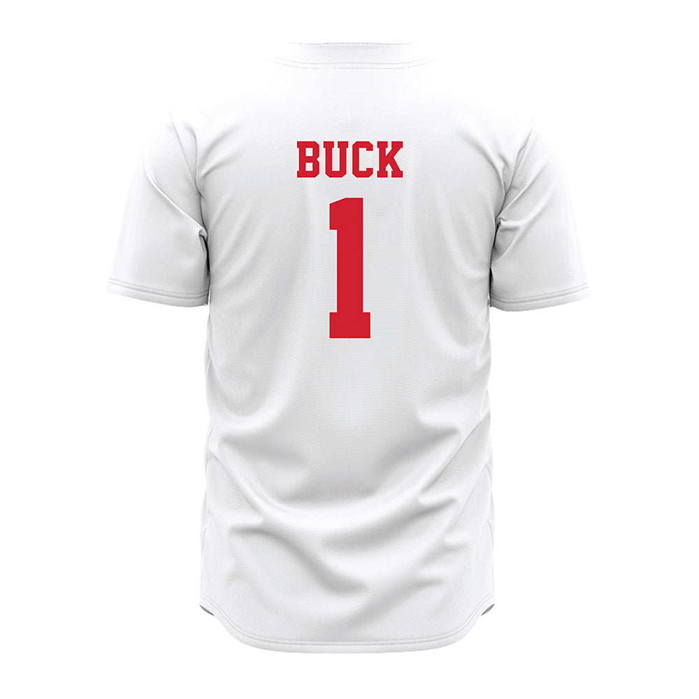 Nebraska - NCAA Baseball : Jett Buck - White Jersey-1