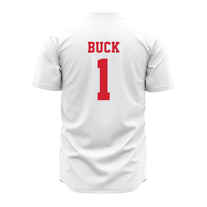Nebraska - NCAA Baseball : Jett Buck - White Jersey-1