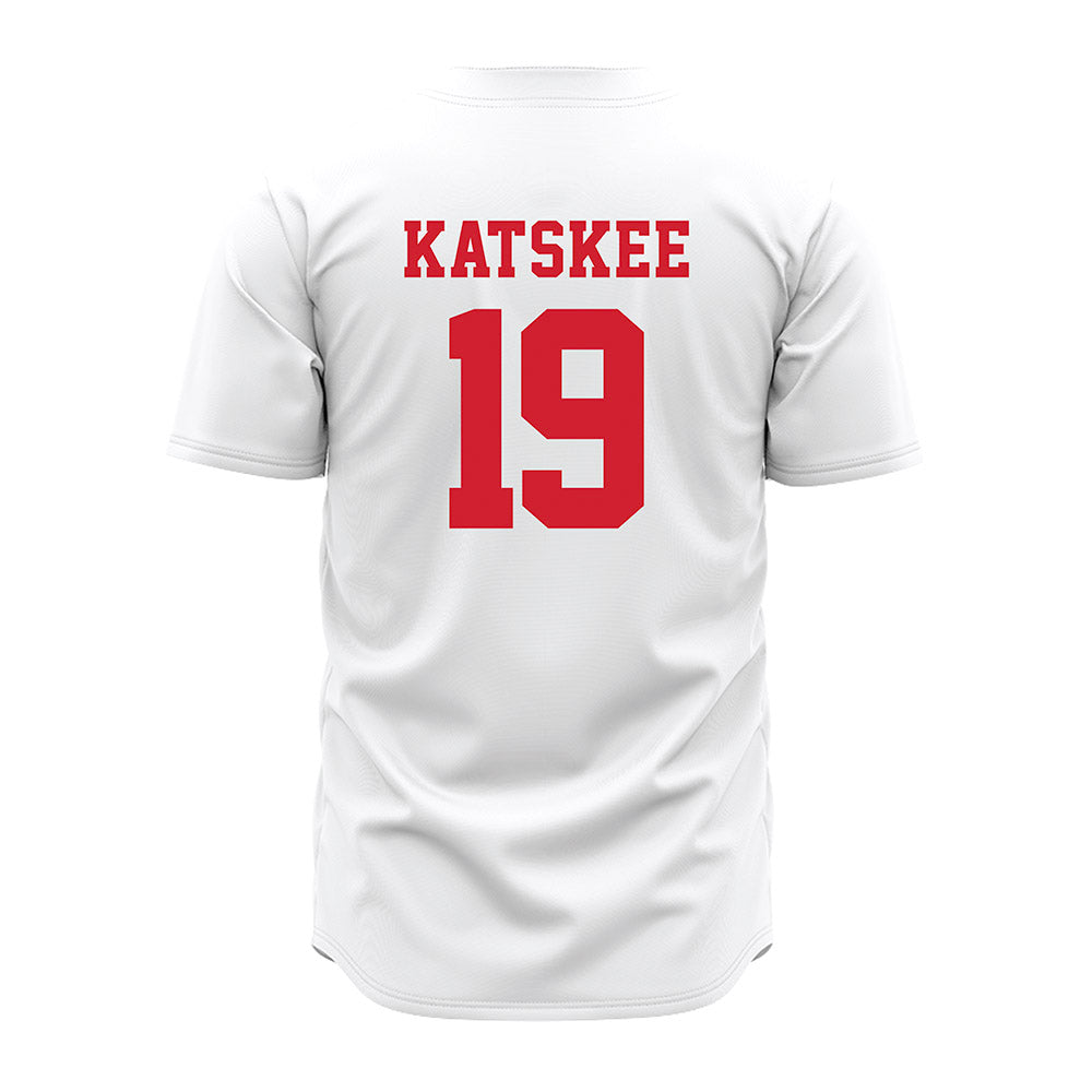 Nebraska - NCAA Baseball : Cooper Katskee - White Jersey-1