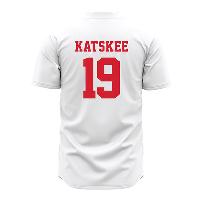 Nebraska - NCAA Baseball : Cooper Katskee - White Jersey-1