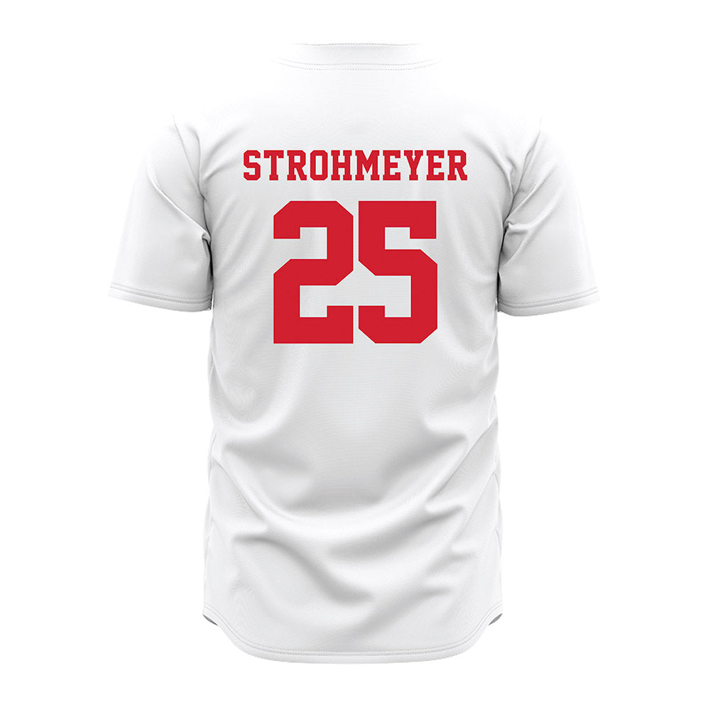 Nebraska - NCAA Baseball : Reed Strohmeyer - White Jersey-1