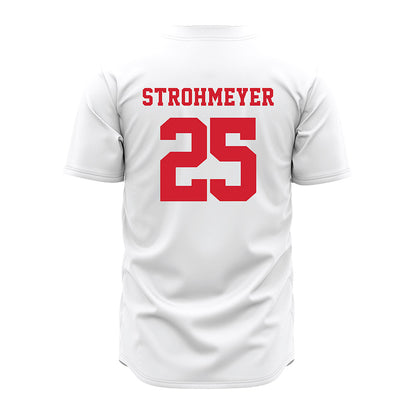 Nebraska - NCAA Baseball : Reed Strohmeyer - White Jersey-1