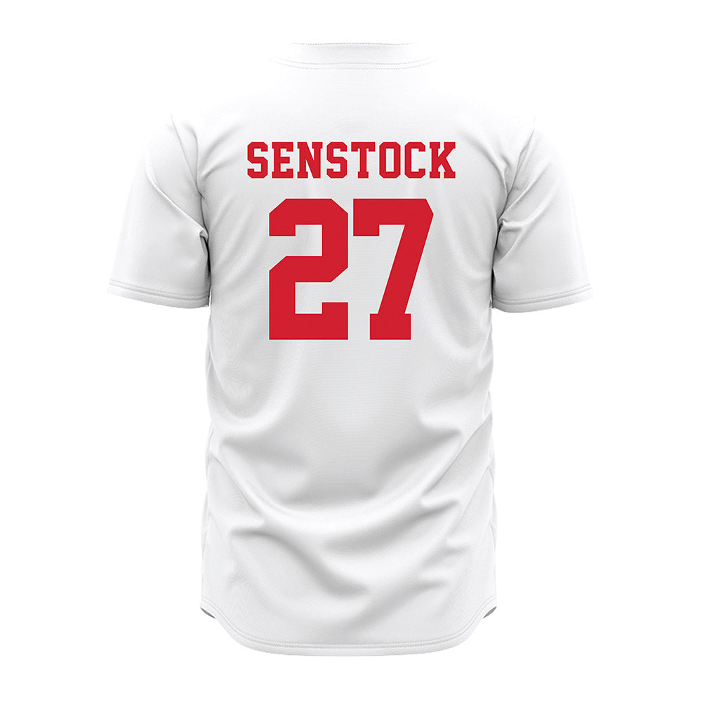 Nebraska - NCAA Baseball : Joey Senstock - White Jersey-1