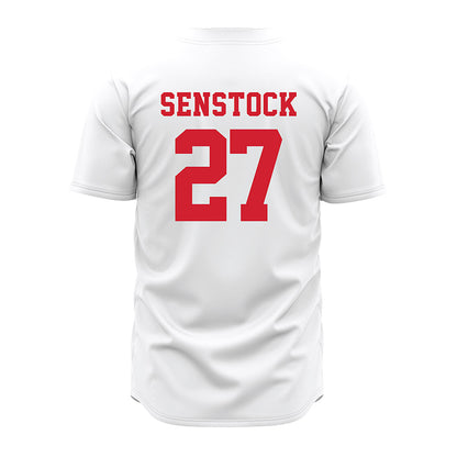 Nebraska - NCAA Baseball : Joey Senstock - White Jersey-1