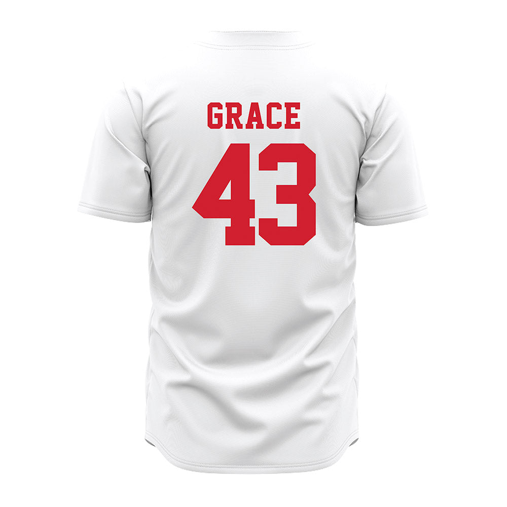 Nebraska - NCAA Baseball : Cooper Grace - White Jersey-1