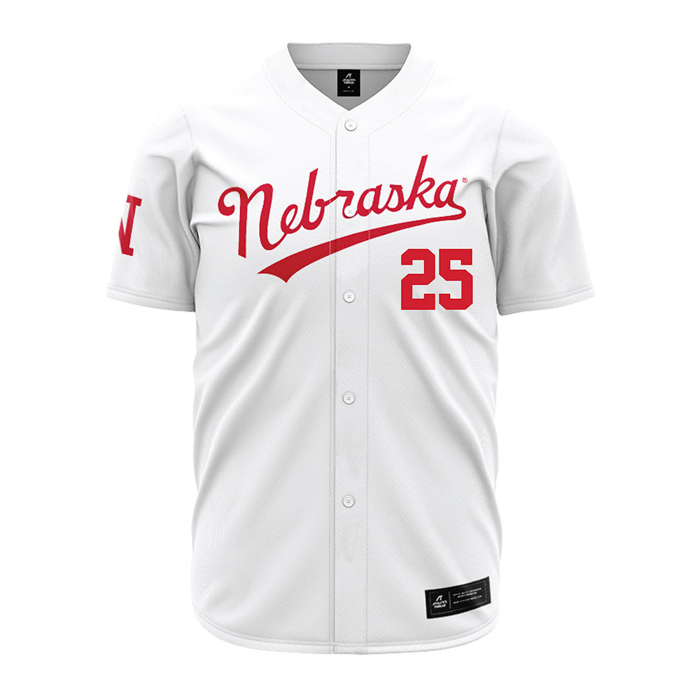 Nebraska - NCAA Baseball : Reed Strohmeyer - White Jersey-0
