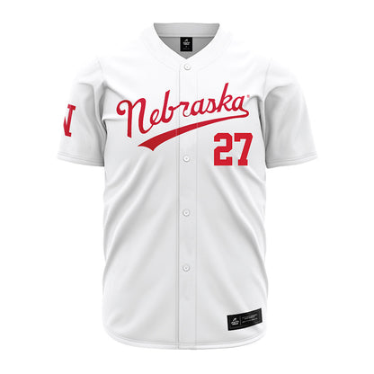 Nebraska - NCAA Baseball : Joey Senstock - White Jersey-0