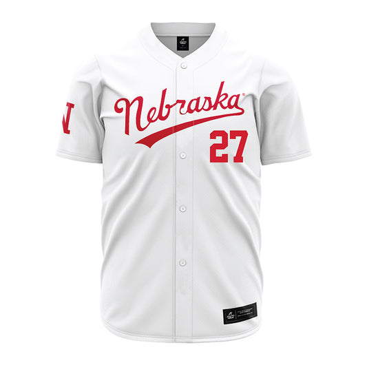 Nebraska - NCAA Baseball : Joey Senstock - White Jersey-0