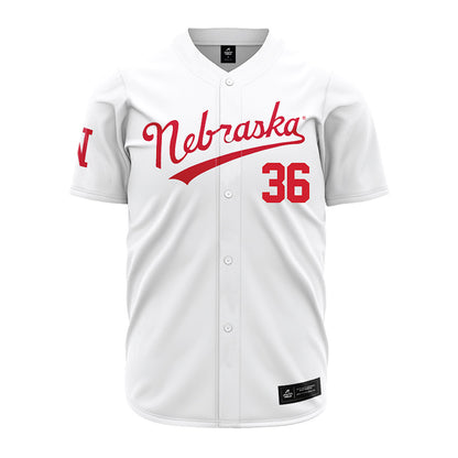 Nebraska - NCAA Baseball : Grant Cleavinger - White Jersey-0