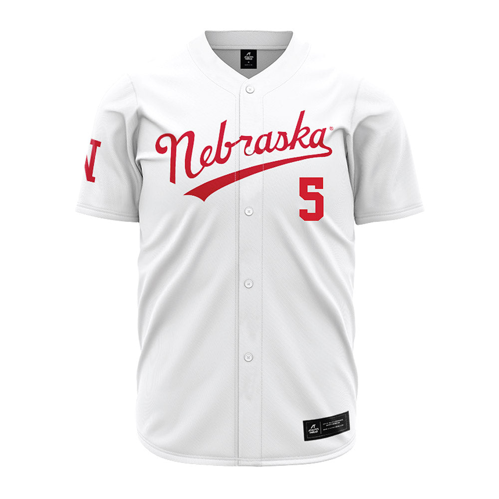 Nebraska - NCAA Baseball : Nico Newhan - White Jersey-0