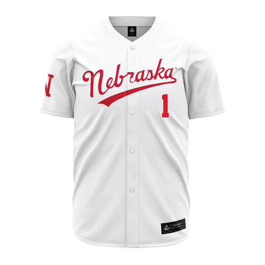 Nebraska - NCAA Baseball : Jett Buck - White Jersey-0