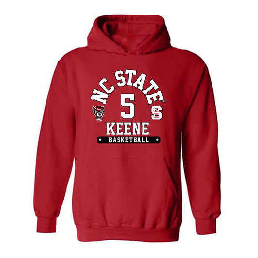 NC State - NCAA Men's Basketball : RJ Keene - Fashion Shersey Hooded Sweatshirt-0